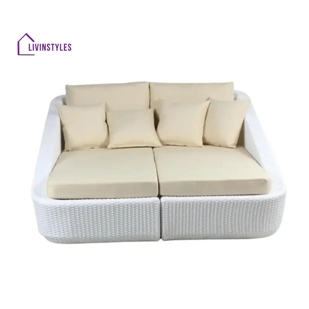 Patio Rattan & Wicker Double Conversation Daybed - Daybed