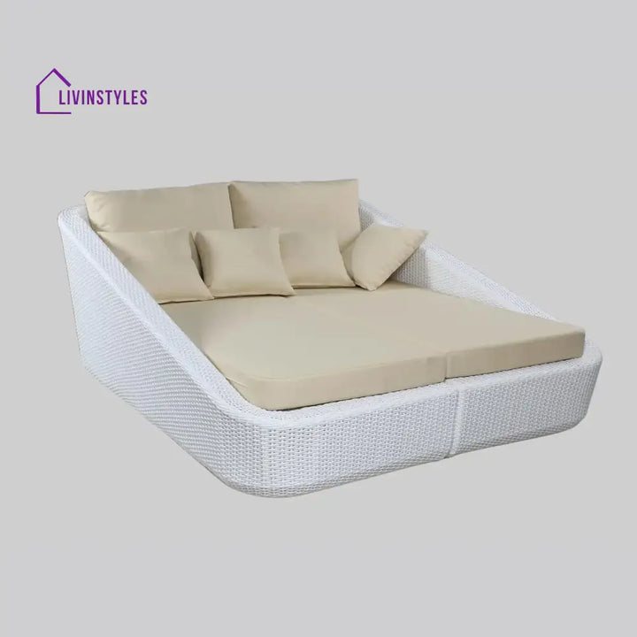 Patio Rattan & Wicker Double Conversation Daybed - Daybed