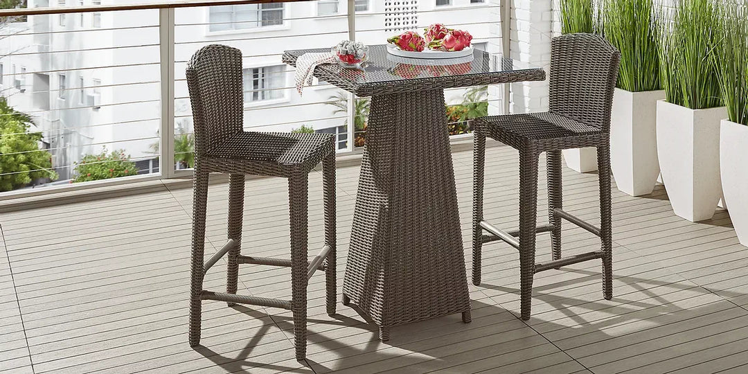 Alphonse Outdoor Patio Bar Set 2 Chairs and 1 Table Set