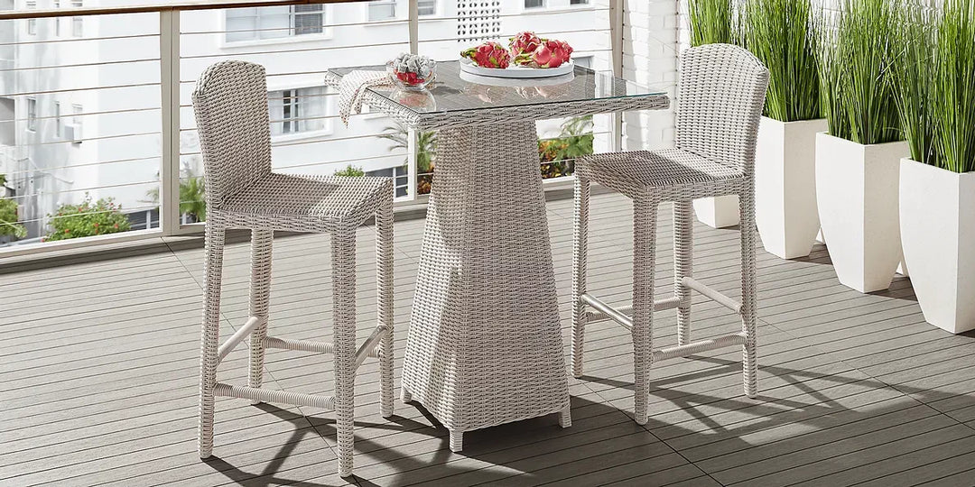 Alphonse Outdoor Patio Bar Set 2 Chairs and 1 Table Set
