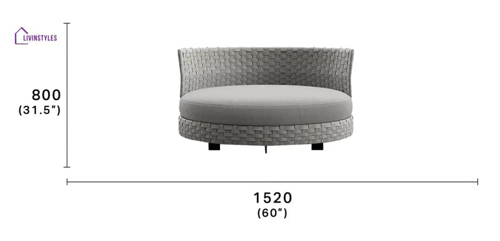 Patrice Outdoor Poolside Sunbed With Cushion Daybed (Grey) Braided & Rope - Sunbed