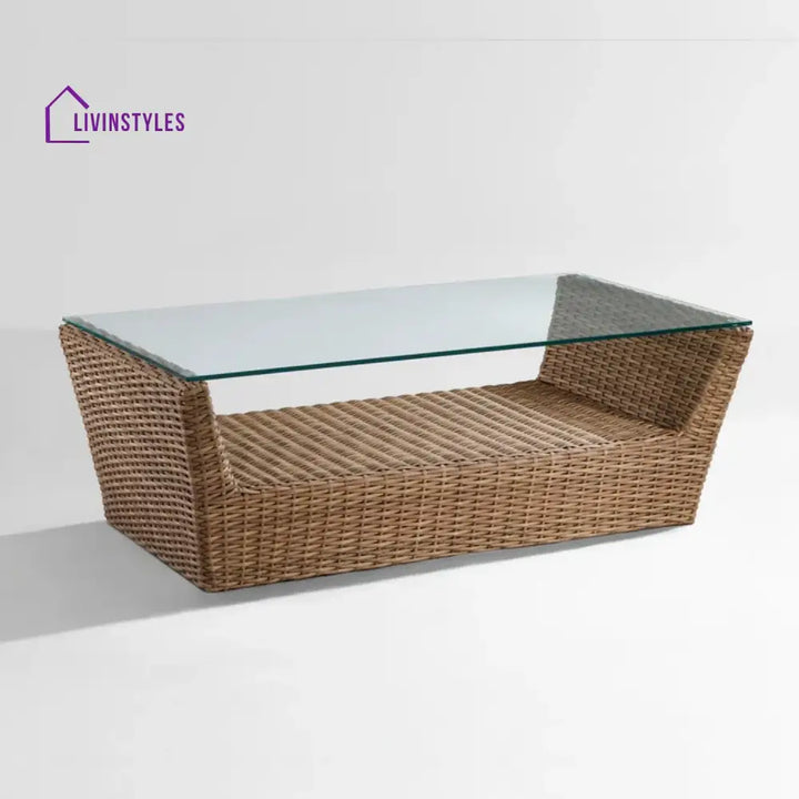 Patricia 5-Piece Outdoor Wicker Sofa Set With 2-Tier Glass Top Tables - Sofa Set