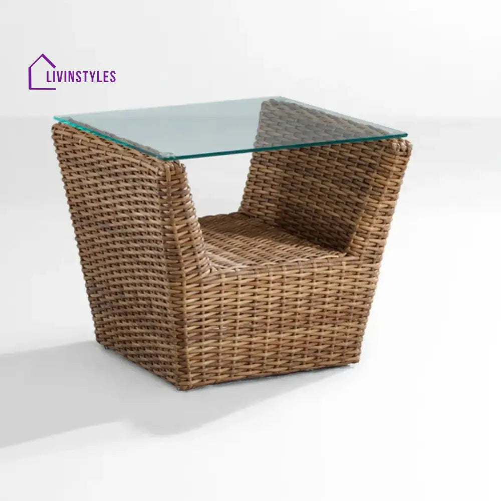 Patricia 5-Piece Outdoor Wicker Sofa Set With 2-Tier Glass Top Tables - Sofa Set