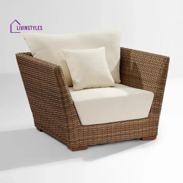 Patricia 5-Piece Outdoor Wicker Sofa Set With 2-Tier Glass Top Tables - Sofa Set