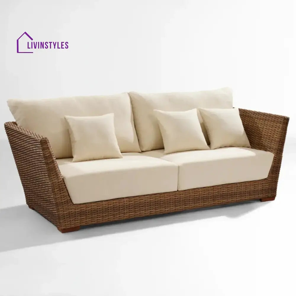 Patricia 5-Piece Outdoor Wicker Sofa Set With 2-Tier Glass Top Tables - Sofa Set