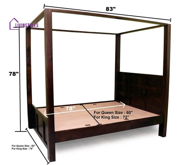 Patricia Solid Sheesham Wood Poster Bed Bed
