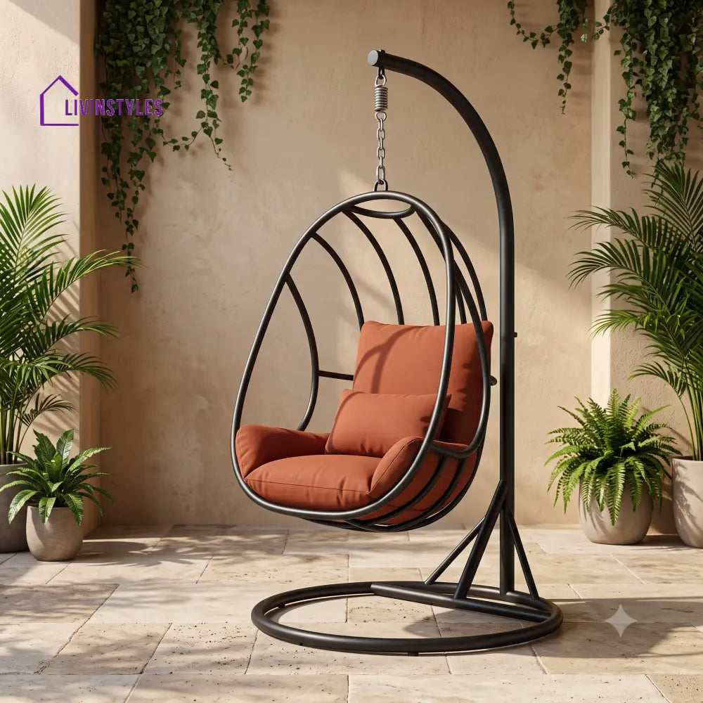 Patrycja Premium MS Frame with Powder Coated Outdoor Swing Chair with Stand