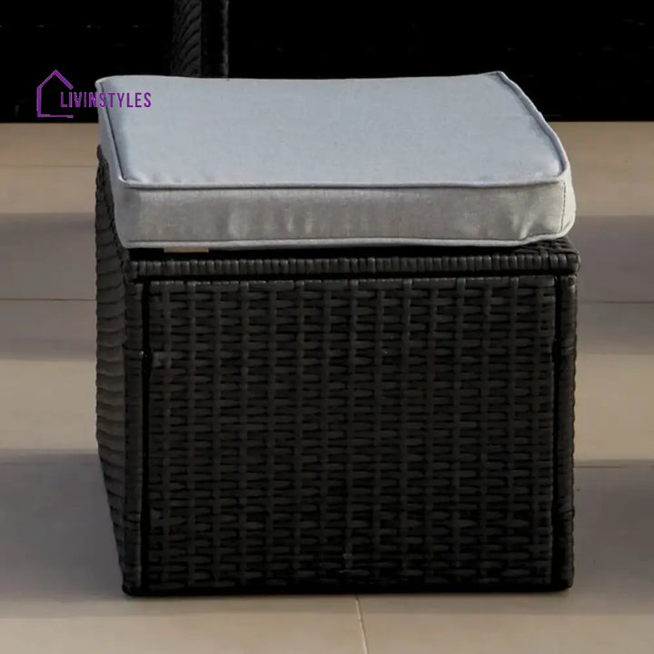 Paulina 6-Piece All-Weather Wicker Patio Furniture Set (Black/Grey) - Sofa Set