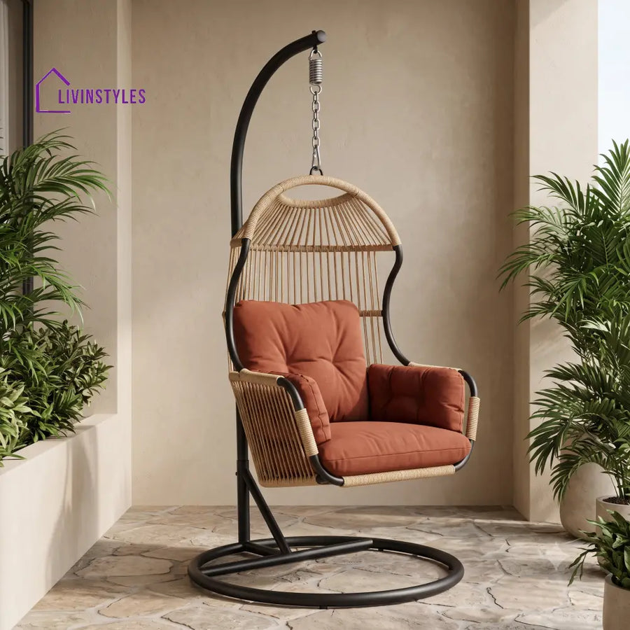 Paulina Premium MS Frame with Powder Coated Outdoor Swing Chair with Stand