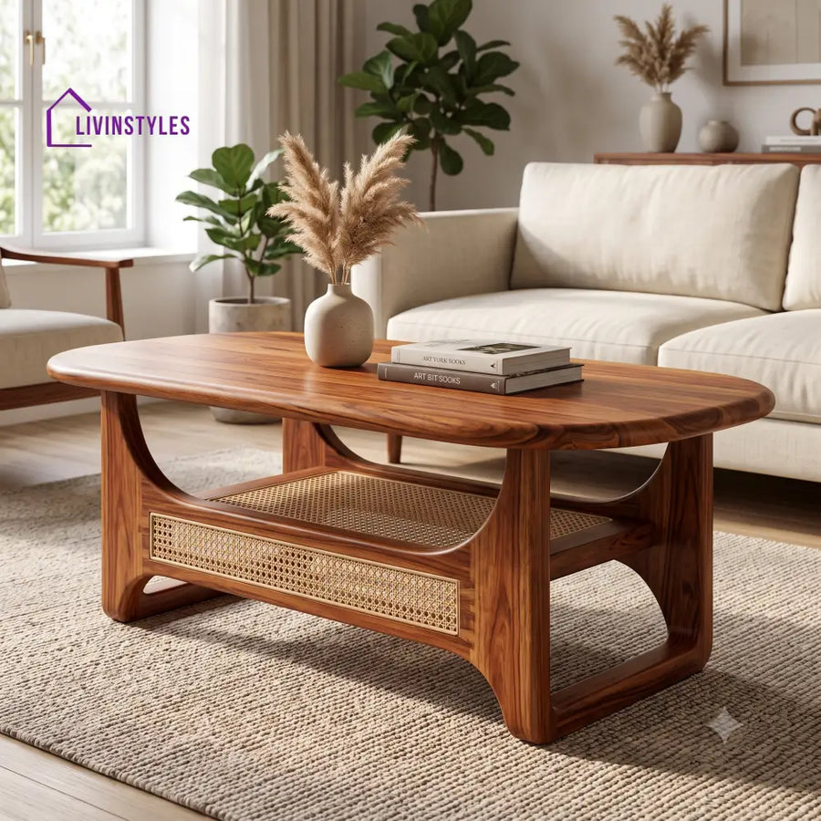 Pauline Wooden Coffee Table for Living Room | Tea Table | Teapoy | Center table
