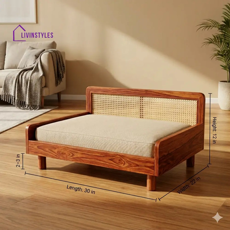 Pavel Solid Sheesham Wood Pet Daybed | Cat Bed | Dog Bed