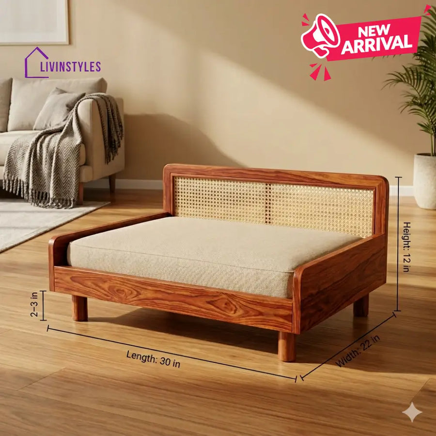 Pavel Solid Sheesham Wood Pet Daybed | Cat Bed | Dog Bed