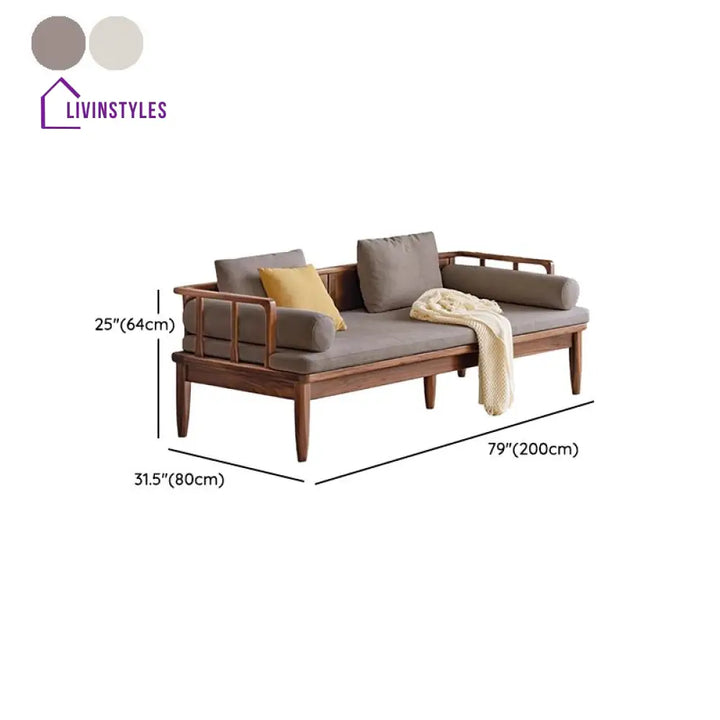 Pavel Solid Wood 3 Seater Sofa for Living Room
