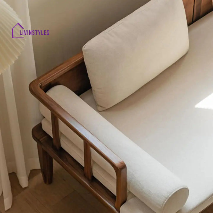 Pavel Solid Wood 3 Seater Sofa for Living Room