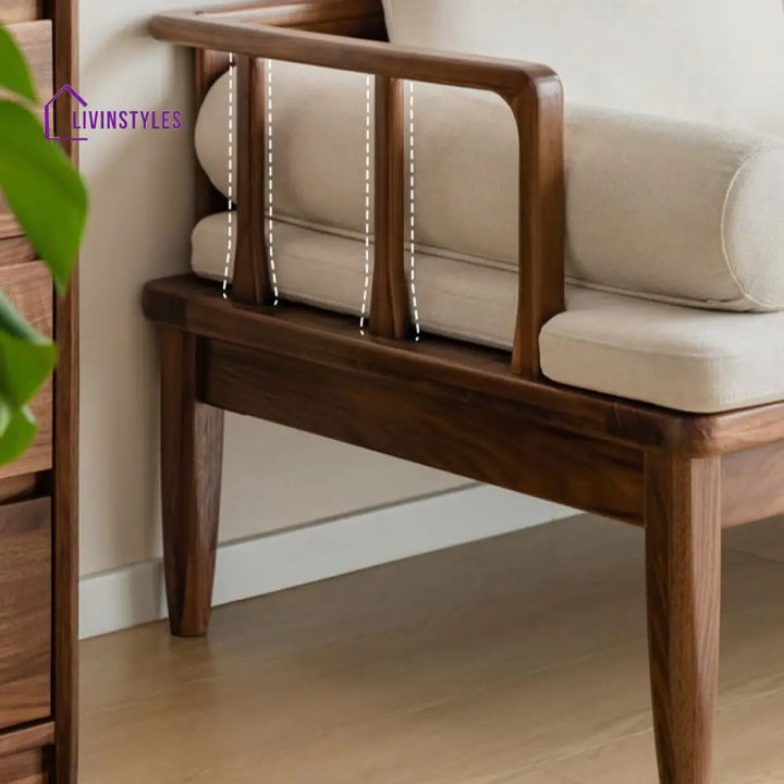 Pavel Solid Wood 3 Seater Sofa for Living Room
