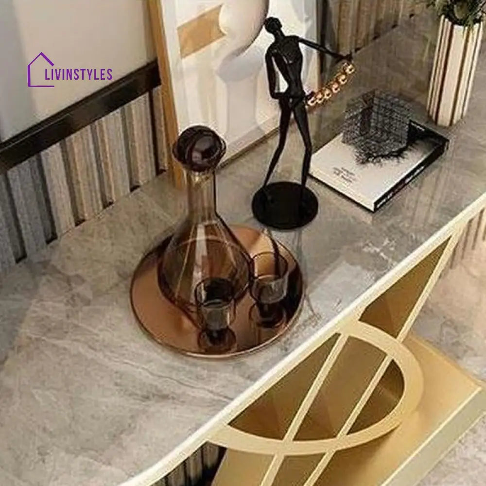 Pavel Stainless Steel Console Table for Living Room