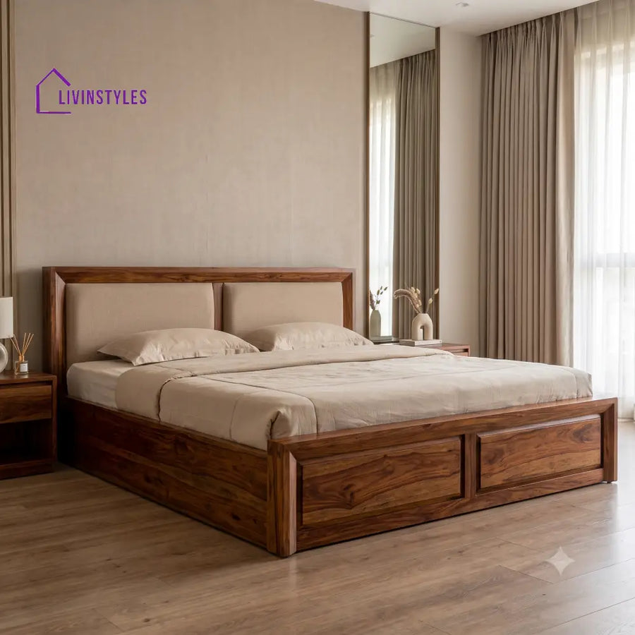 Pavithra Wooden Bed | Solid Wood Double Bed | Wooden King size bed & Wooden Queen size bed