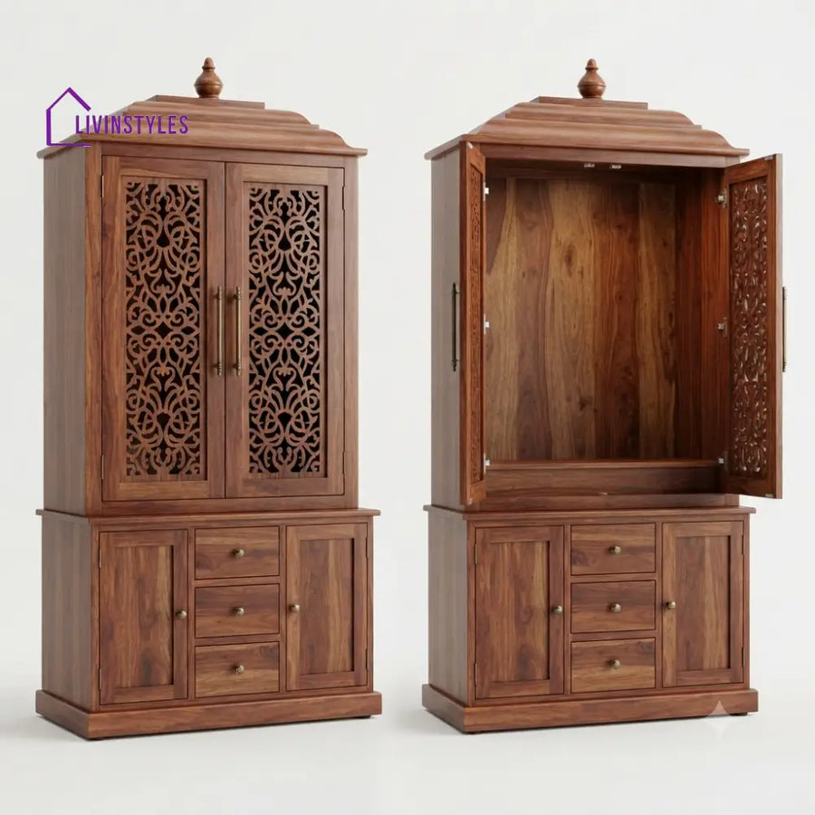 Pavitra Premium Solid Wood Home Temple | Pooja Mandir for Home