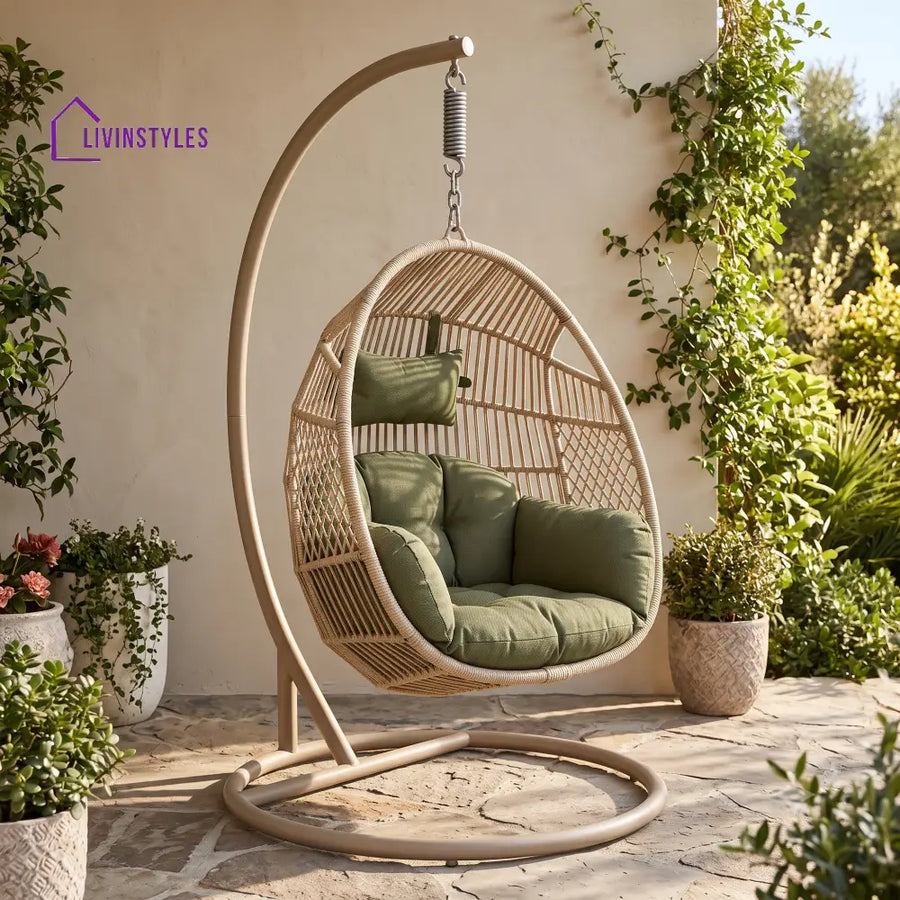 Pawel Premium MS Frame with Powder Coated Outdoor Swing Chair with Stand