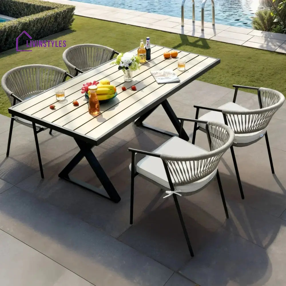 Peizhi 4-Piece Outdoor Rope Patio Dining Chairs - Dinning Chairs