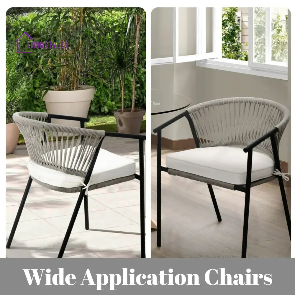 Peizhi 4-Piece Outdoor Rope Patio Dining Chairs - Dinning Chairs