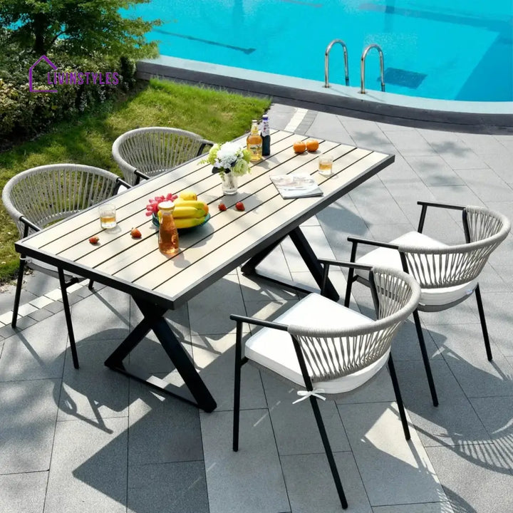 Peizhi 4-Piece Outdoor Rope Patio Dining Chairs - Dinning Chairs