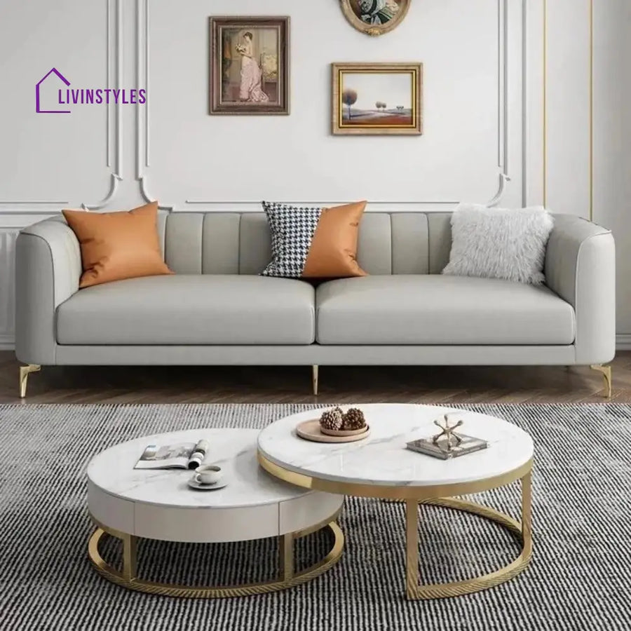 Pelageya 3 Seater Sofa in Grey colour for Living Room Grey