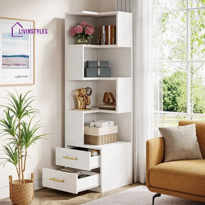 Pelageya Engineered Wood Bookshelves | Bookshelf for Living Room | Bedroom | Drawing Room | Study Room