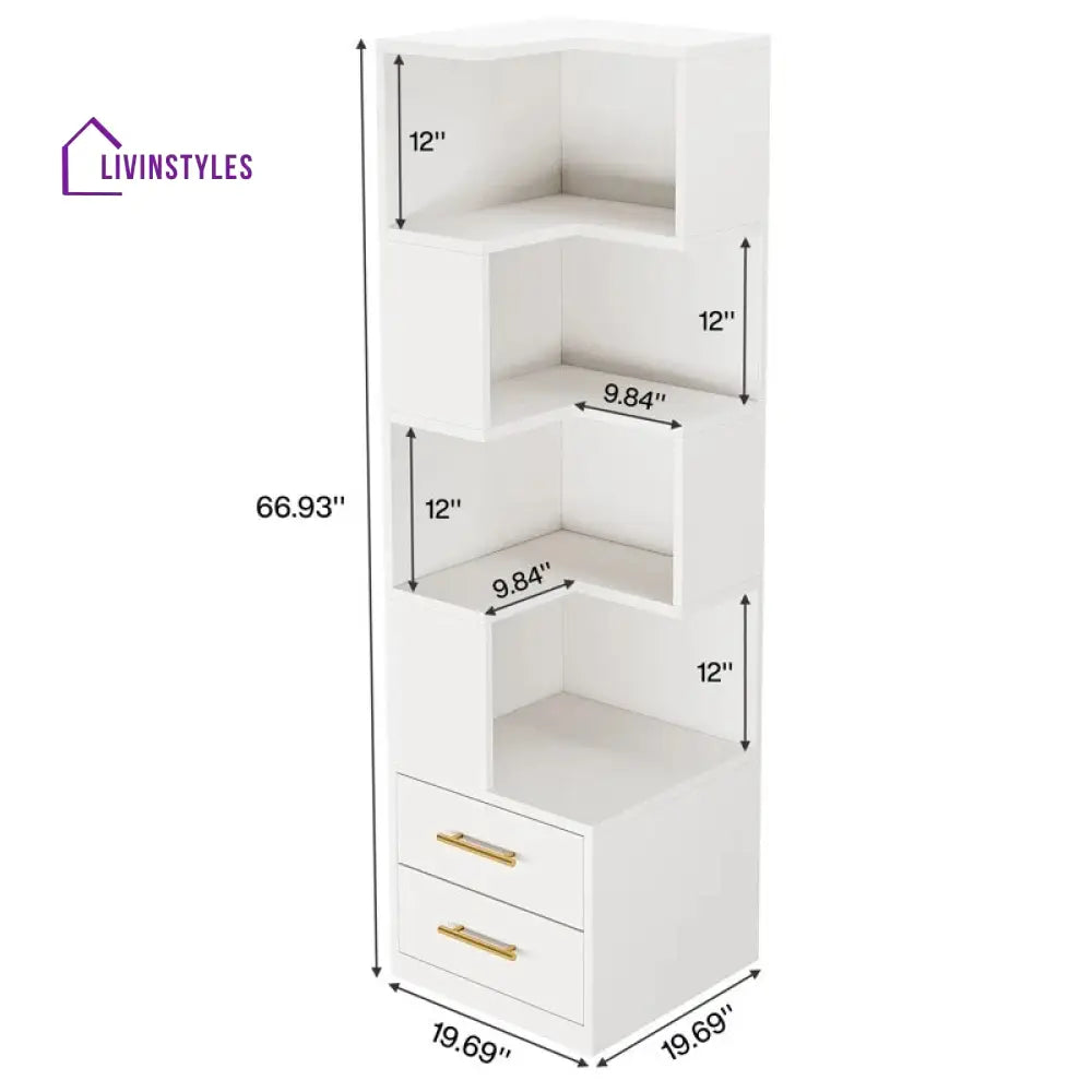 Pelageya Engineered Wood Bookshelves | Bookshelf for Living Room | Bedroom | Drawing Room | Study Room