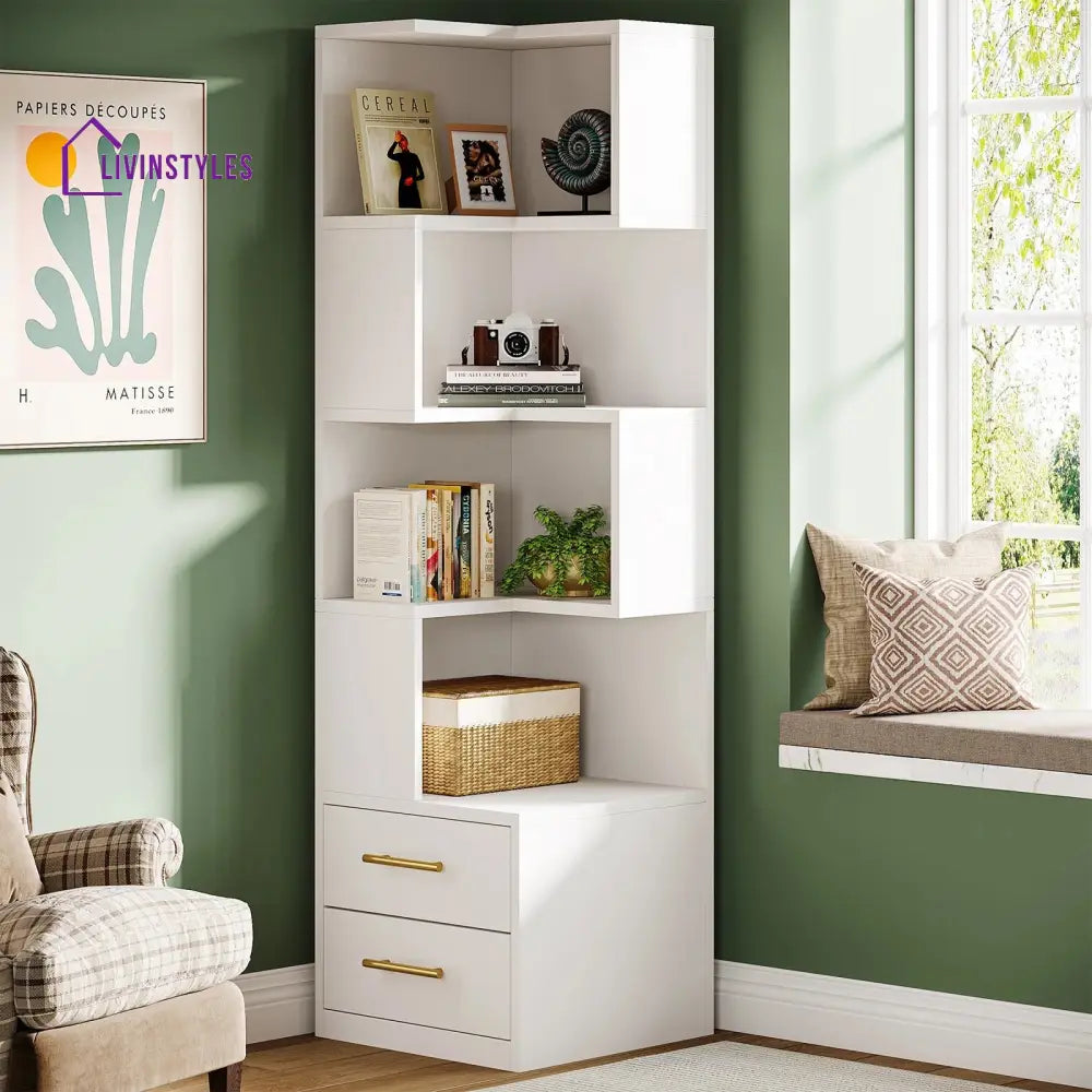 Pelageya Engineered Wood Bookshelves | Bookshelf for Living Room | Bedroom | Drawing Room | Study Room