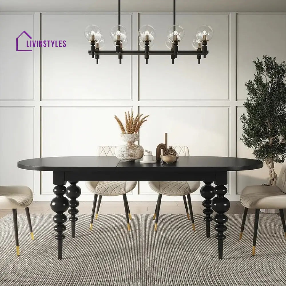 Pelageya Solid Wood 6 Seater Dining Table Set