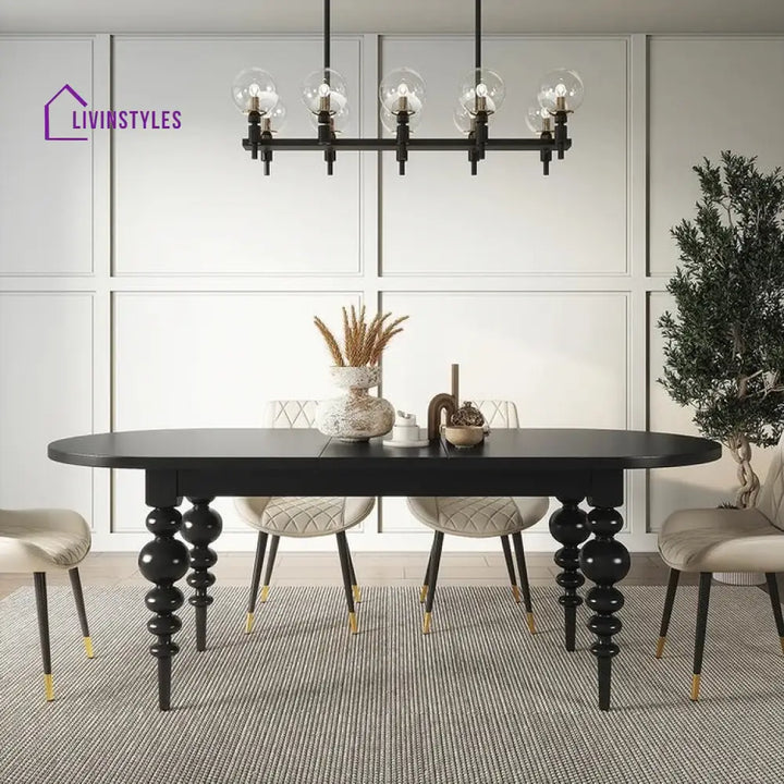 Pelageya Solid Wood 6 Seater Dining Table Set