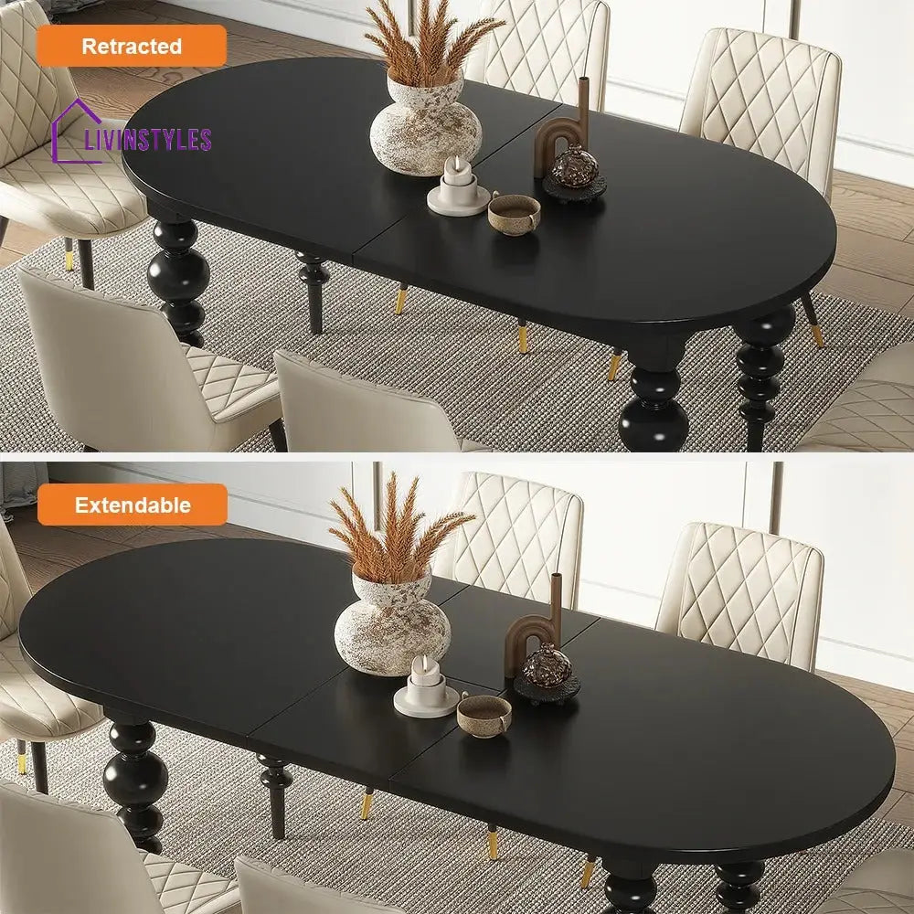 Pelageya Solid Wood 6 Seater Dining Table Set