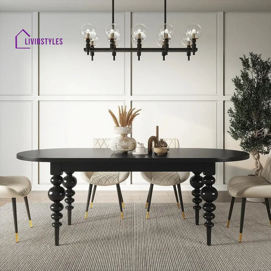Pelageya Solid Wood 6 Seater Dining Table Set
