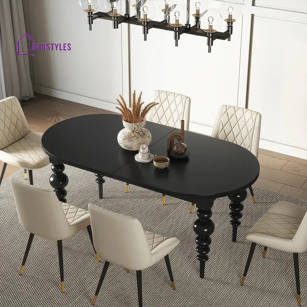 Pelageya Solid Wood 6 Seater Dining Table Set
