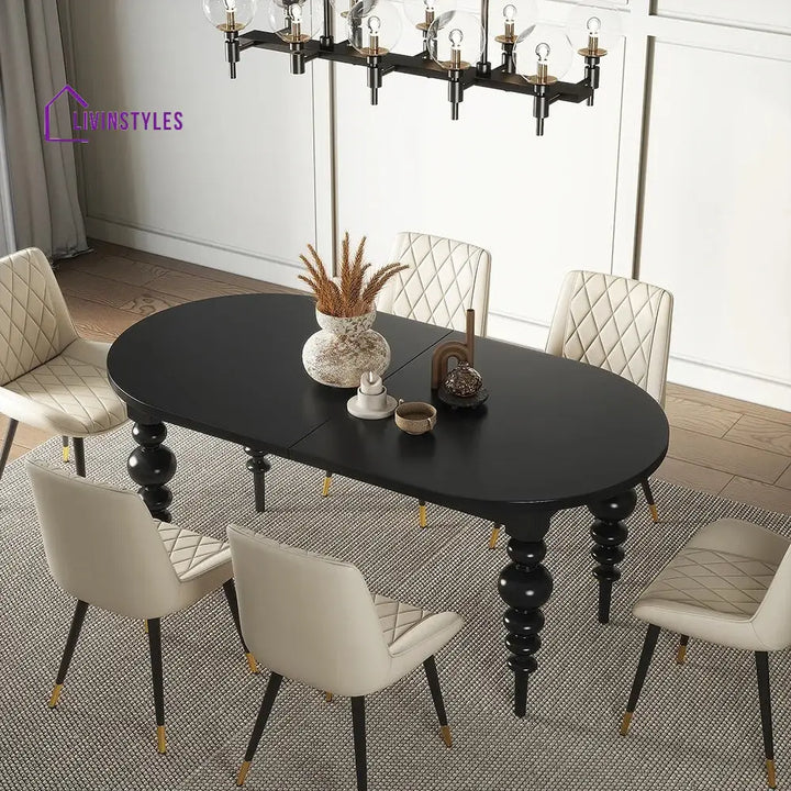 Pelageya Solid Wood 6 Seater Dining Table Set