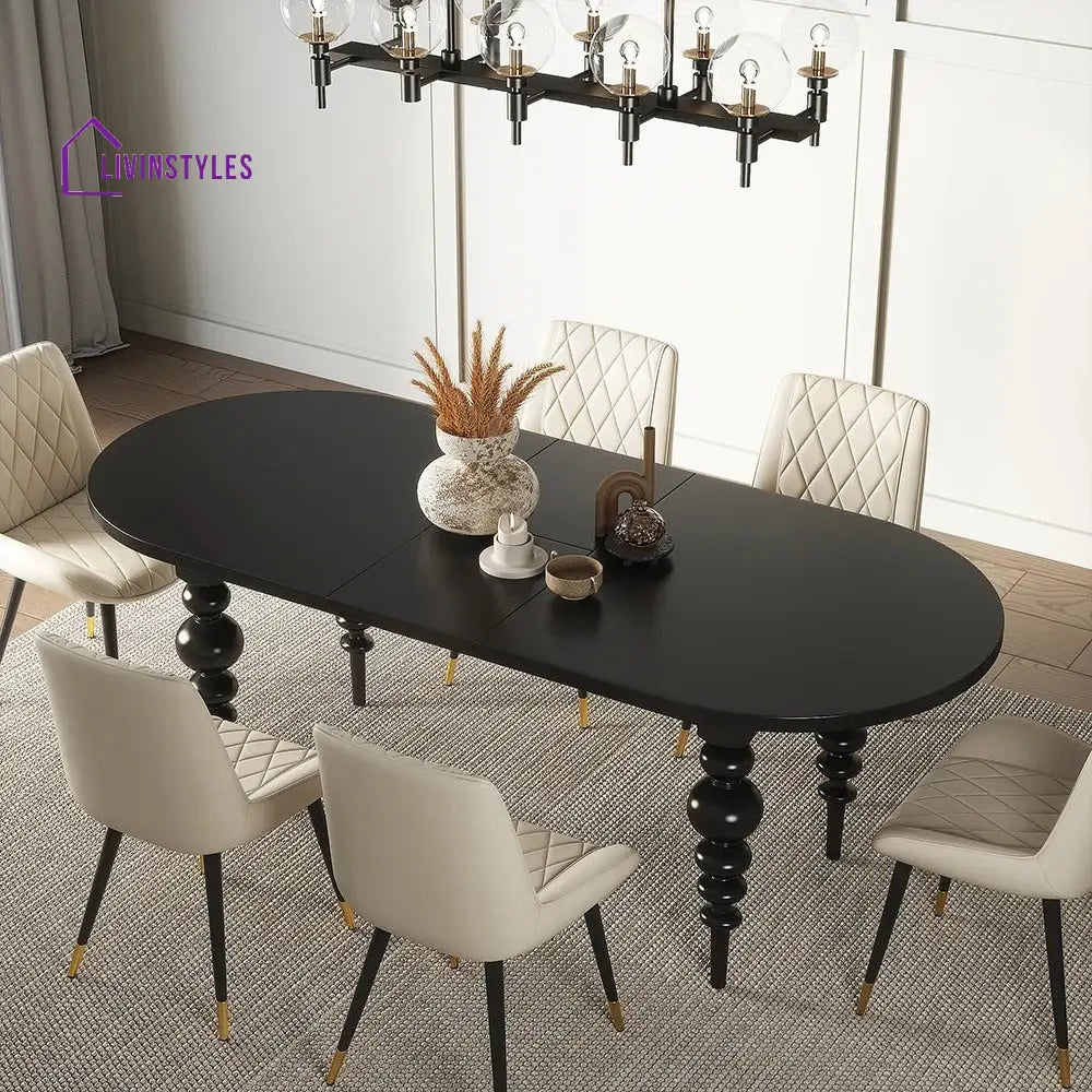 Pelageya Solid Wood 6 Seater Dining Table Set