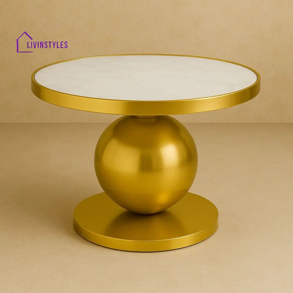 Pelageya Stainless Steel Gold Finish Coffee Table for Living Room