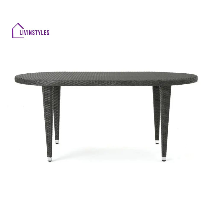 Penda Outdoor Rattan Wicker Round Patio Table (Black) - Table