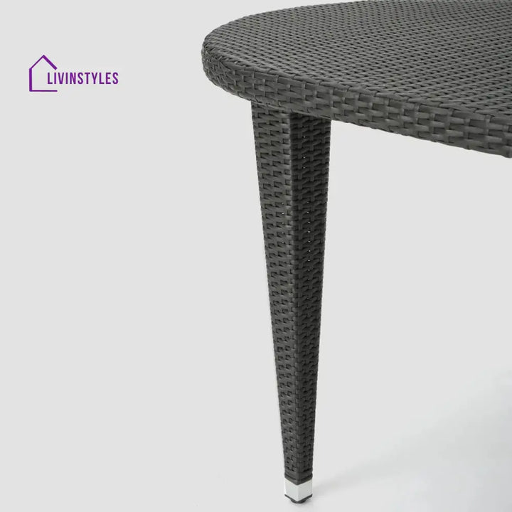 Penda Outdoor Rattan Wicker Round Patio Table (Black) - Table