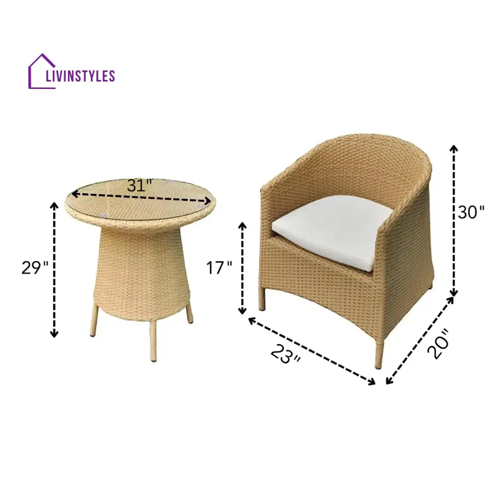 Pepe Outdoor Patio Seating Set 4 Chairs and 1 Table Set (Honey) - Coffee Table Sets