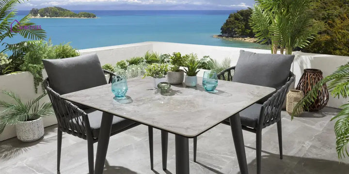 Pepita Outdoor Patio Seating Set 2 Chairs and 1 Table Set Braided & Rope - Coffee Table Sets