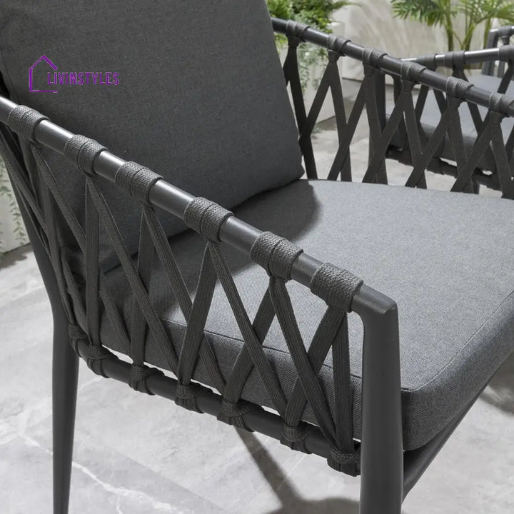Pepita Outdoor Patio Seating Set 2 Chairs and 1 Table Set Braided & Rope - Coffee Table Sets