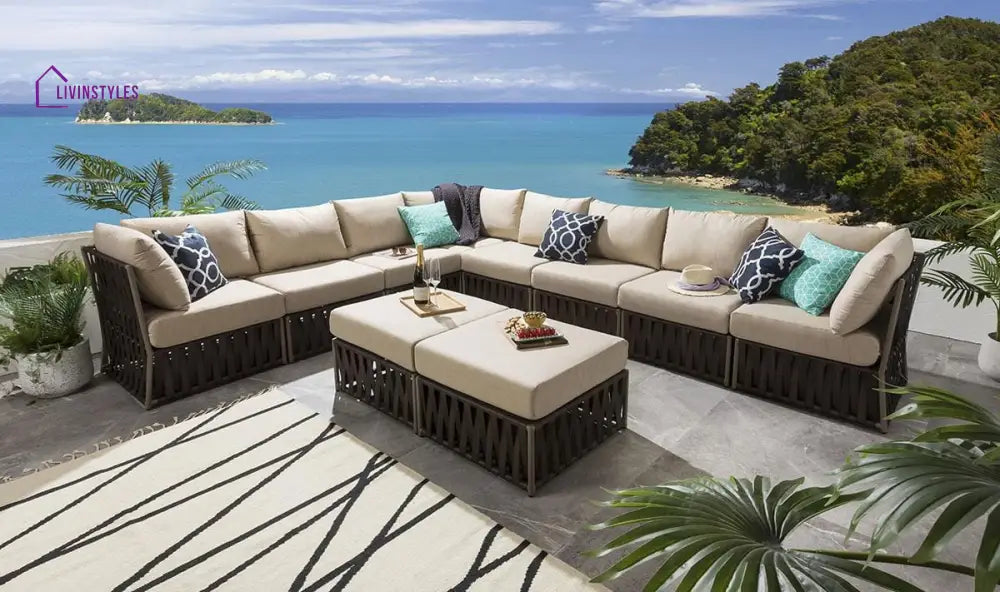 Pepito Outdoor Sofa Set 8 Seater 2 Ottoman Set (Brown) - Sofa Sets
