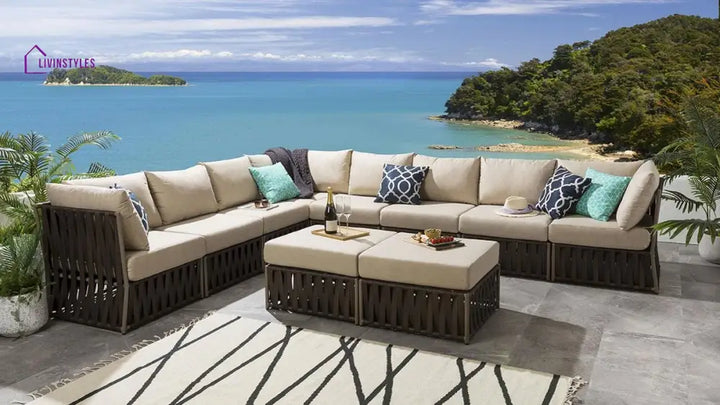 Pepito Outdoor Sofa Set 8 Seater 2 Ottoman Set (Brown) - Sofa Sets