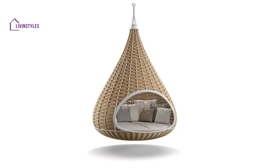 Pepito Three Seater Hanging Swing Without Stand For Balcony Garden Swing (Honey) - Swings