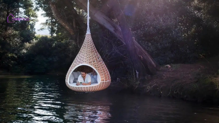 Pepito Three Seater Hanging Swing Without Stand For Balcony Garden Swing (Honey) - Swings