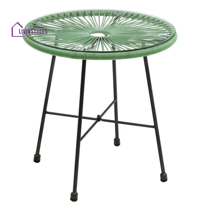 Perch Outdoor Patio Seating Set 2 Chairs and 1 Table Set (Light Green) - Coffee Table Sets