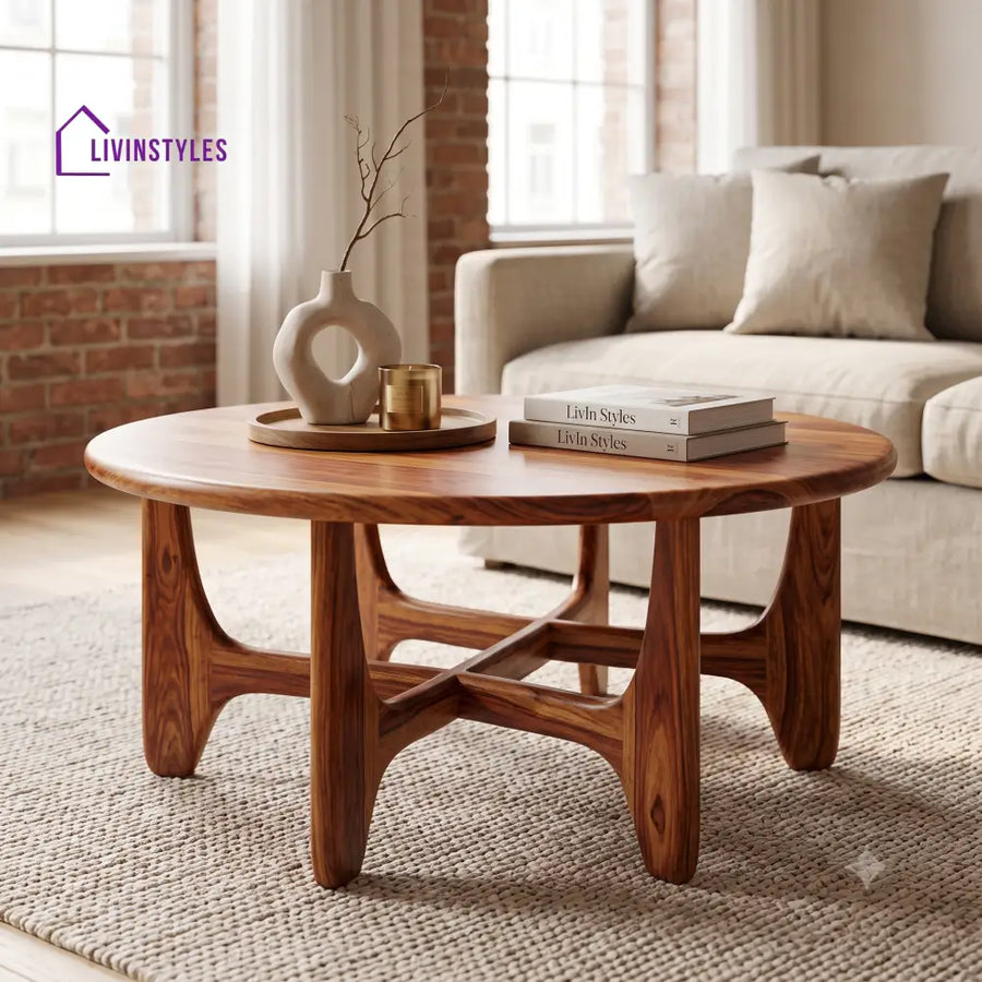 Perrine Wooden Coffee Table for Living Room | Tea Table | Teapoy | Center table