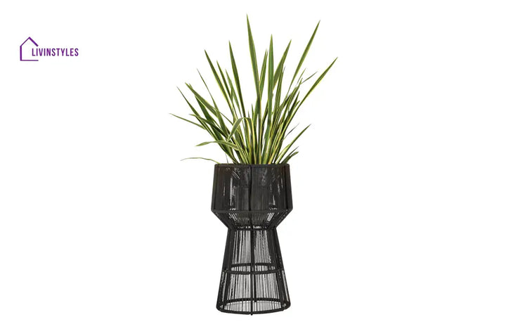Petit Outdoor Planter For Garden Balcony Braided & Rope - Black - Planter